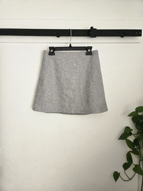 Wilfred Light Grey A-Line Wool Blend Skirt